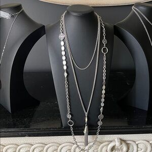 #0057.  Chico's Silver Layered Necklace